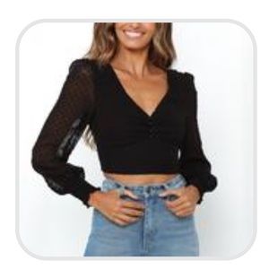 Hello Molly Cross That Line Black Crop Top - S